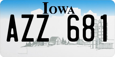 IA license plate AZZ681