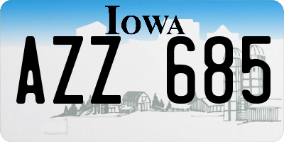 IA license plate AZZ685