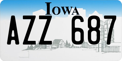 IA license plate AZZ687