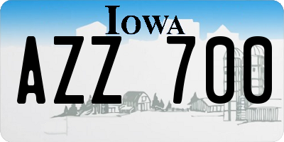 IA license plate AZZ700