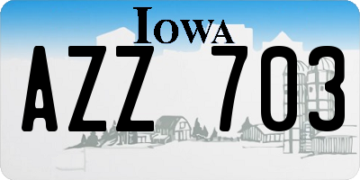 IA license plate AZZ703