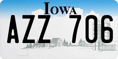IA license plate AZZ706