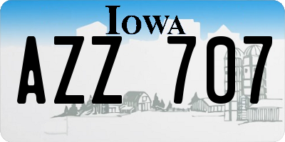IA license plate AZZ707