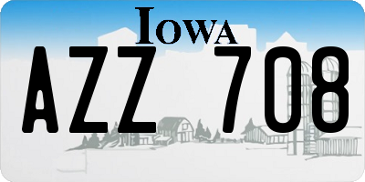 IA license plate AZZ708