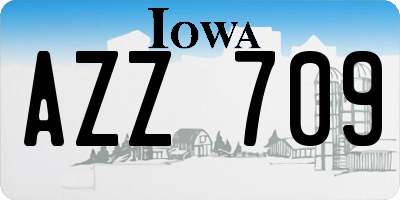 IA license plate AZZ709