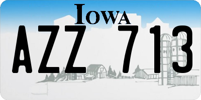 IA license plate AZZ713