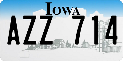 IA license plate AZZ714