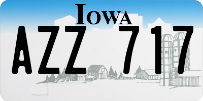 IA license plate AZZ717
