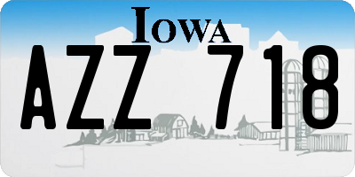 IA license plate AZZ718