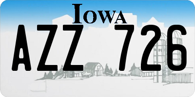 IA license plate AZZ726