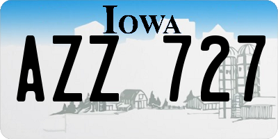 IA license plate AZZ727