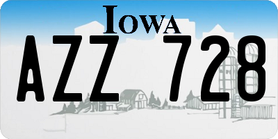 IA license plate AZZ728
