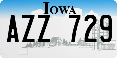 IA license plate AZZ729