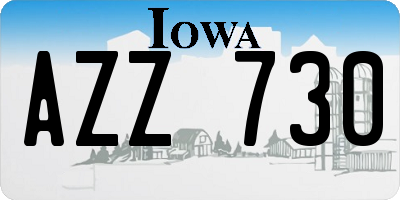 IA license plate AZZ730