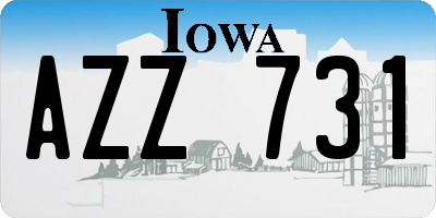 IA license plate AZZ731