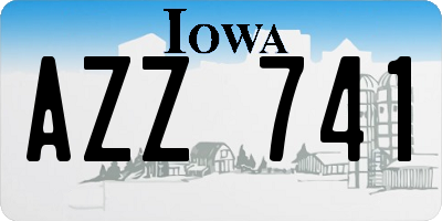 IA license plate AZZ741