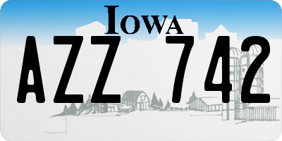 IA license plate AZZ742