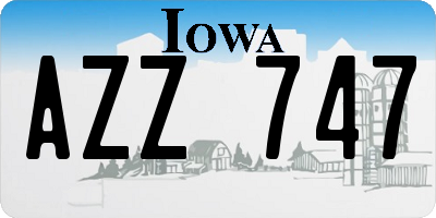 IA license plate AZZ747