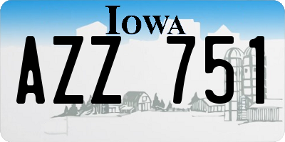 IA license plate AZZ751
