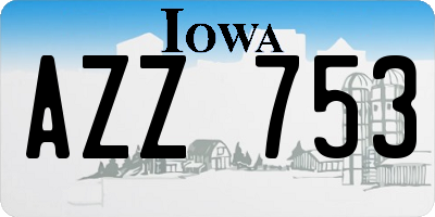 IA license plate AZZ753