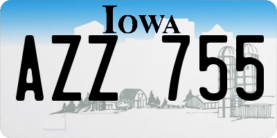 IA license plate AZZ755