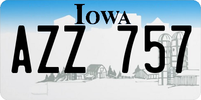 IA license plate AZZ757