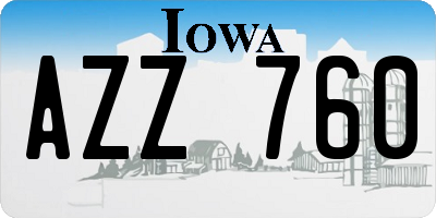 IA license plate AZZ760