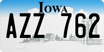 IA license plate AZZ762