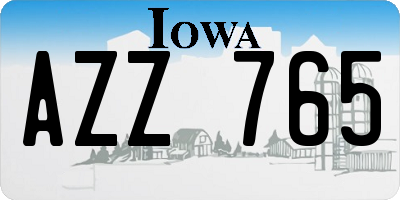 IA license plate AZZ765