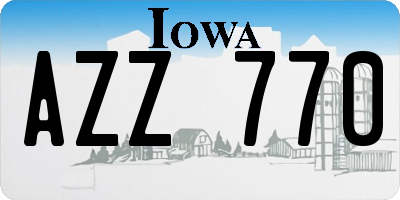 IA license plate AZZ770