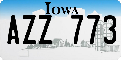 IA license plate AZZ773