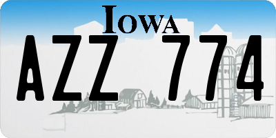 IA license plate AZZ774