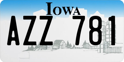 IA license plate AZZ781