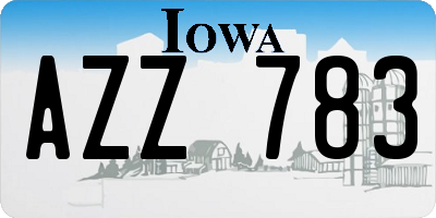 IA license plate AZZ783