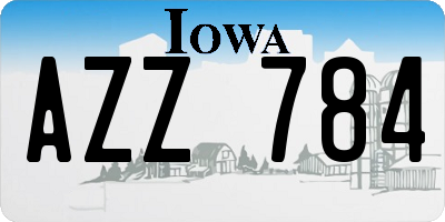 IA license plate AZZ784