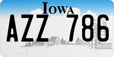 IA license plate AZZ786