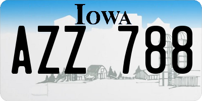 IA license plate AZZ788
