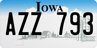 IA license plate AZZ793