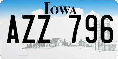 IA license plate AZZ796