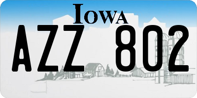 IA license plate AZZ802