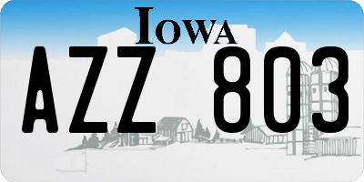 IA license plate AZZ803