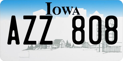 IA license plate AZZ808