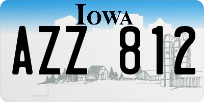 IA license plate AZZ812