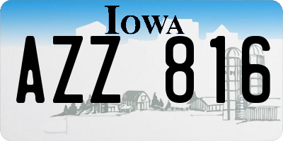 IA license plate AZZ816