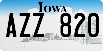IA license plate AZZ820