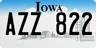 IA license plate AZZ822