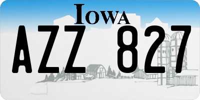 IA license plate AZZ827