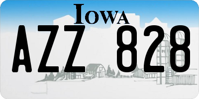 IA license plate AZZ828