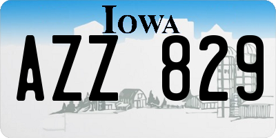 IA license plate AZZ829