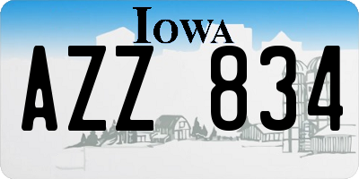 IA license plate AZZ834